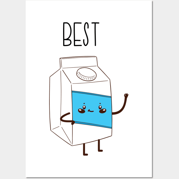 Best Friends Cookie & Milk BFF Matching Wall Art by LotusTee